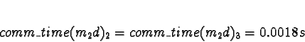 \begin{displaymath}comm\_time(m_2d)_2 = comm\_time(m_2d)_3 = 0.0018s\end{displaymath}